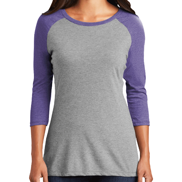 District DM136L Women's Perfect Tri 3/4-Sleeve Raglan